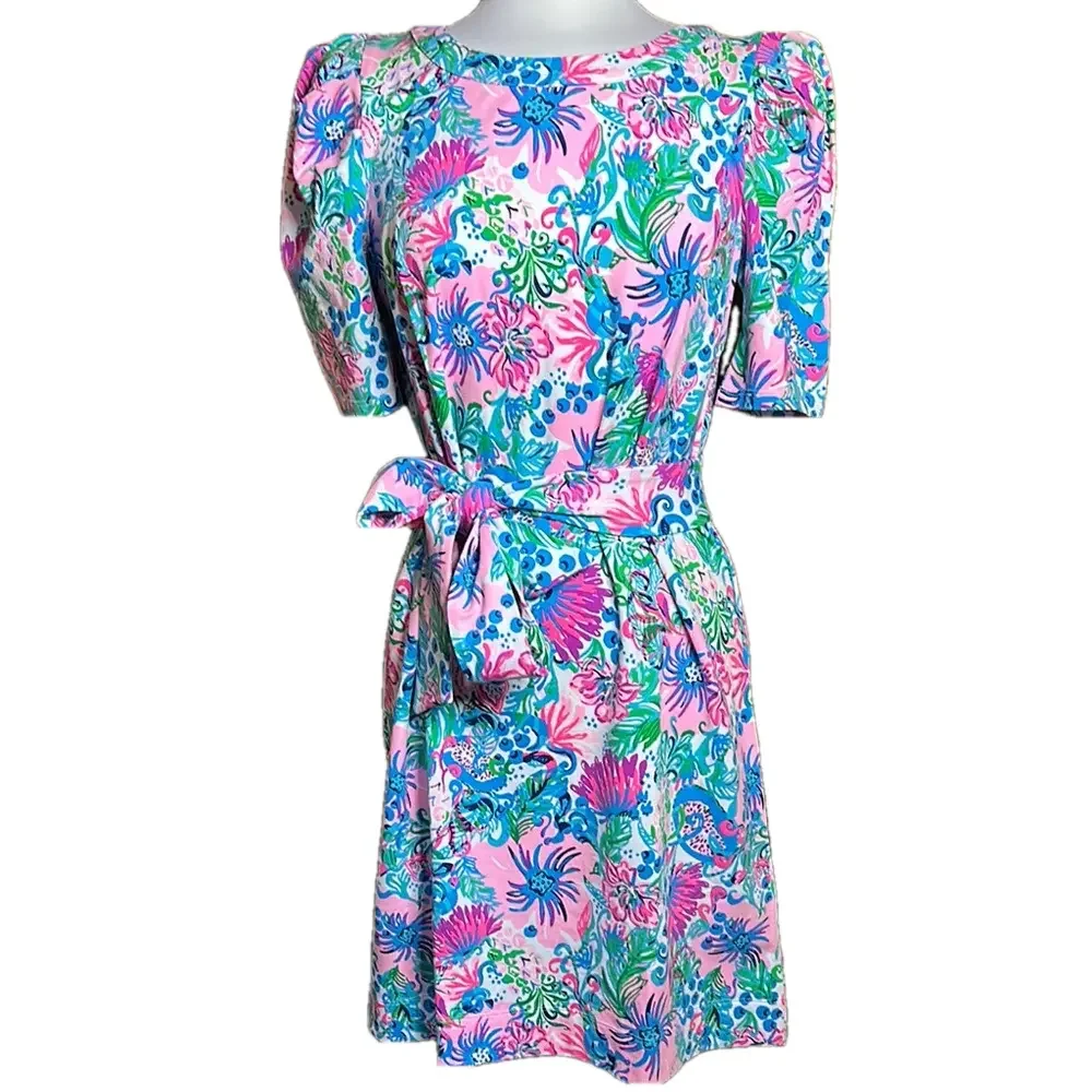 Lilly Pulitzer Harriet Mandevilla Baby Paradise Petals Terry Dress Size L - NWOT - Picture 3 of 7